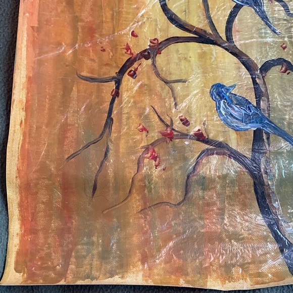 Beautiful Birds in Tree original oil painting.  Approximately 15” x 19” - Picture 4 of 5
